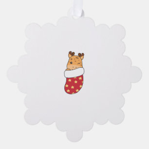 Cute Giraffes In Christmas Sock For Christmas Gira Tree Decoration Card