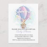 Cute Giraffes in Hot Air Balloon Baby Shower