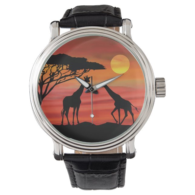 Cute Giraffes in The Serengeti Watch (Front)