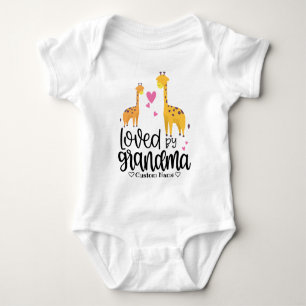 Cute Giraffes - Loved by Grandma Baby Bodysuit