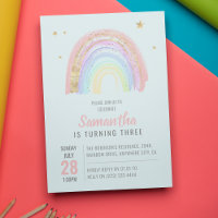 Cute Girl Abstract Rainbow Any Age Birthday