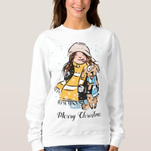 Cute Girl And A Dog Sweatshirt