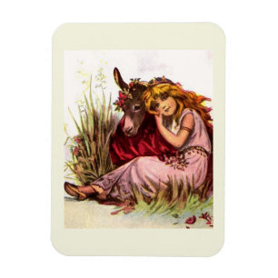 Cute Girl And Pony Magnet