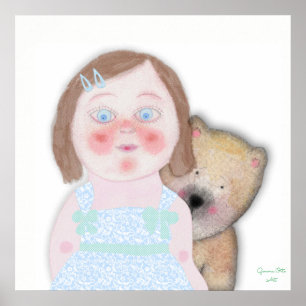 Cute girl art Illustration by Gemma Orte Designs. Poster