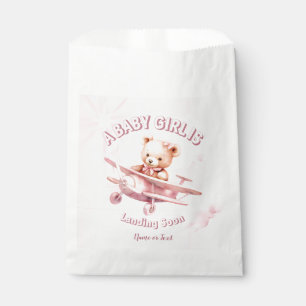 Cute Girl Baby Bear Pilot Pink Airplane Beautiful Favour Bags
