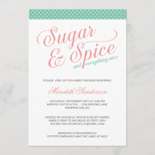 Cute Girl Baby Shower Invitation