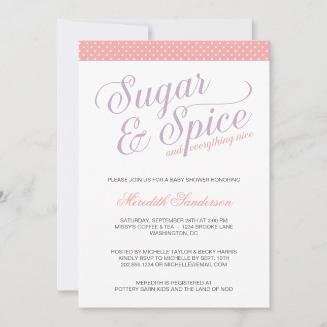 Cute Girl Baby Shower Invitation (Front)