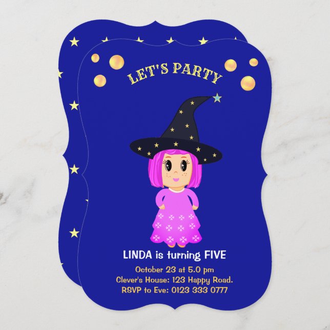 Cute Girl Birthday Invitation (Front/Back)