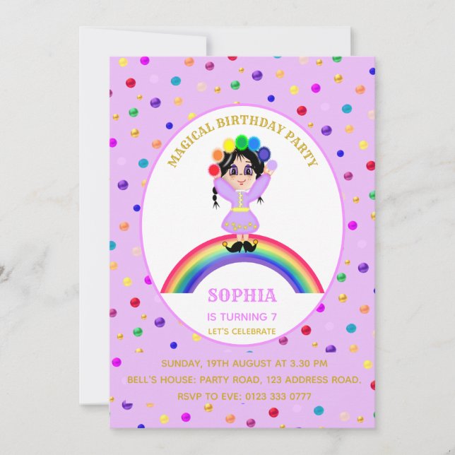 Cute Girl Birthday Party Invitation (Front)