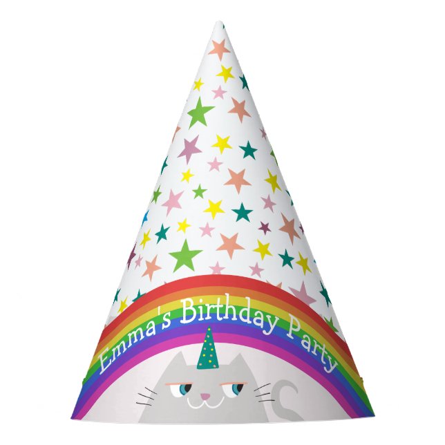 Cute Girl Birthday Party Party Hat (Front)
