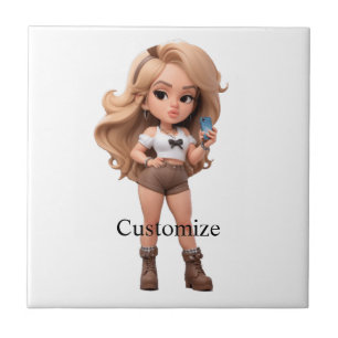 Cute Girl Bonita Chica Thunder_Cove Tile