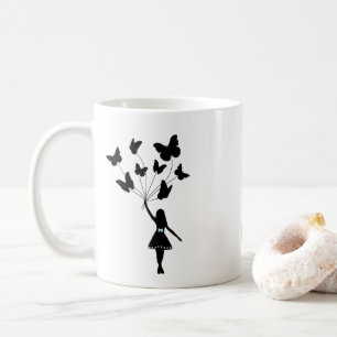 Cute Girl Butterfly with motto Follow your Dreams Coffee Mug