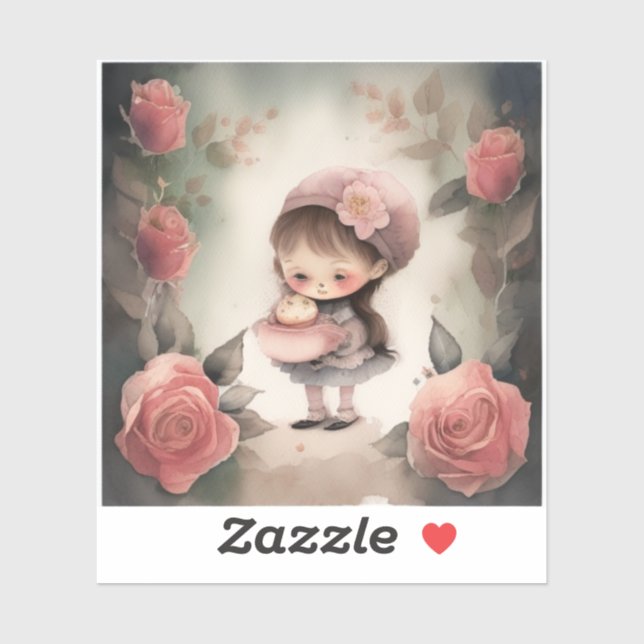 cute girl cartoon stickers (Sheet)