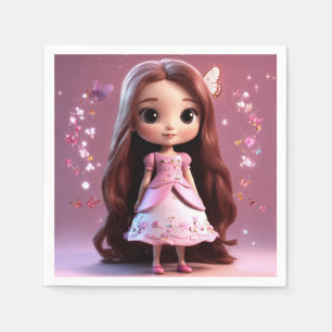 Cute Girl Cartoon Tissue Paper Napkin