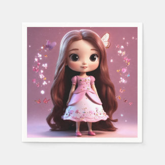 Cute Girl Cartoon Tissue Paper Napkin