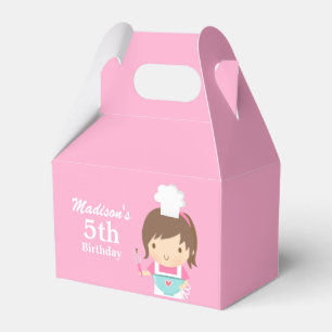 Cute Girl Chef Cooking Baking Birthday Party Favour Box