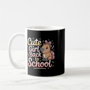 Cute Girl Ck To School Capyra First Day Of School Coffee Mug