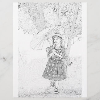 Cute Girl colouring page