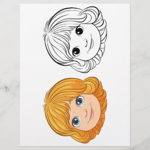 Cute girl colouring page