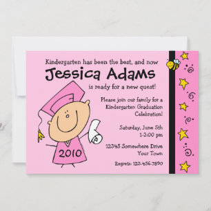 Cute Girl Custom Graduation Invitations