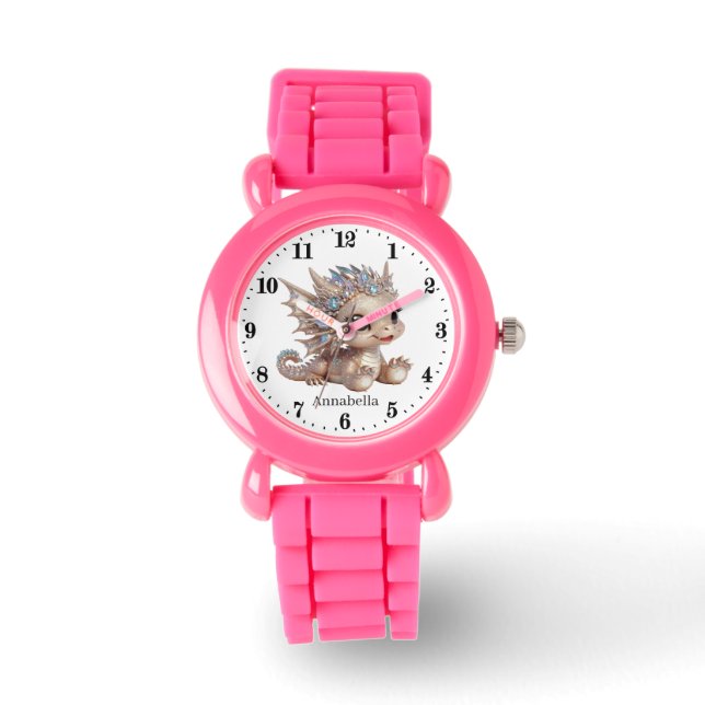 Cute girl dragon add name  watch (Front)