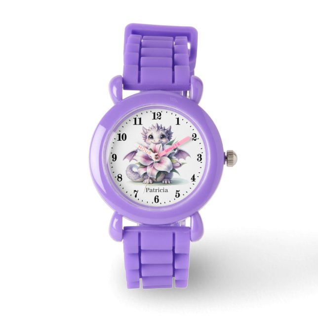 Cute girl dragon add name  watch (Front)