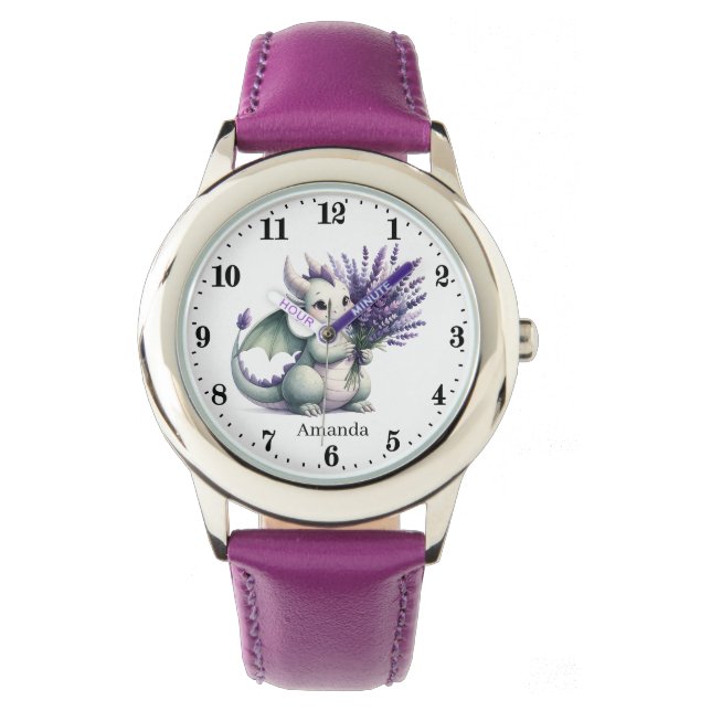 Cute girl dragon add name  watch (Front)