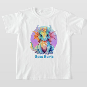cute girl dragon lovers add name  T-Shirt