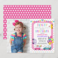 Cute Girl Drive Thru Birthday Party Parade Photo