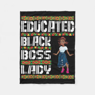 Cute Girl Educated Black Boss Lady American Africa Fleece Blanket