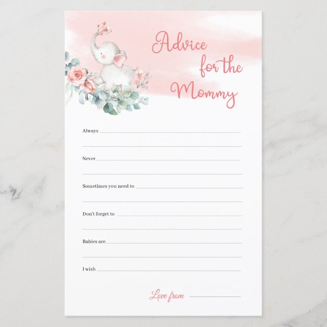 Cute Girl Elephant Eucalyptus Advice For The Mummy (Front)