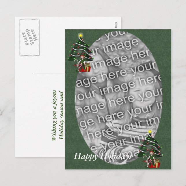 Cute Girl Elf Christmas Holiday Photo Postcard (Front/Back)