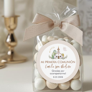 Cute Girl First Holy Communion Gifts and  Favors  Classic Round Sticker