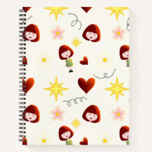 Cute Girl Floral Notebook