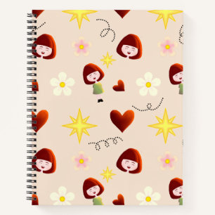 Cute Girl Floral Notebook