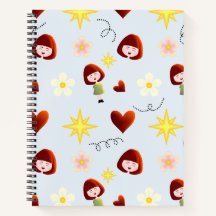 Cute Girl Floral Notebook