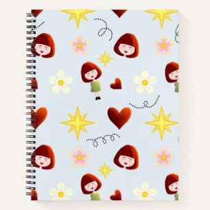 Cute Girl Floral Notebook