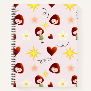 Cute Girl Floral Notebook