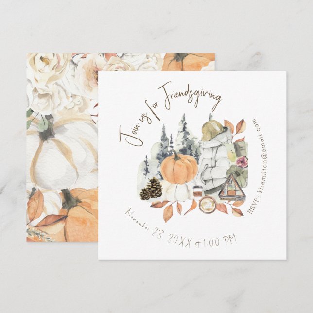 Cute Girl Friendsgiving Thanksgiving Dinner (Front/Back)