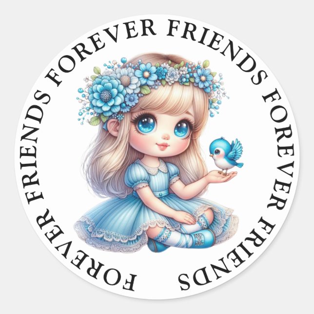 Cute Girl Friendship Stickers (Front)