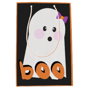Cute Girl Ghost with Bow Medium Gift Bag