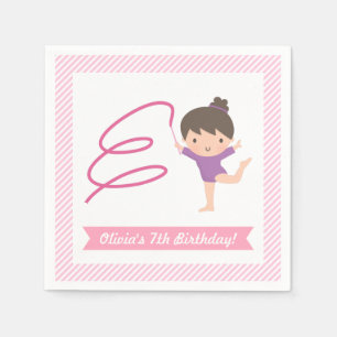 Cute Girl Gymnastics Kids Birthday Party Supplies Napkin