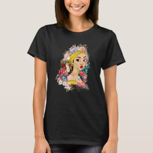 Cute Girl Hair Natural Cute Women Flower Hair Moth T-Shirt