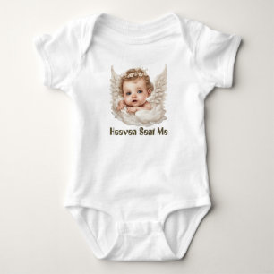Cute girl Heaven sent add text Baby Bodysuit