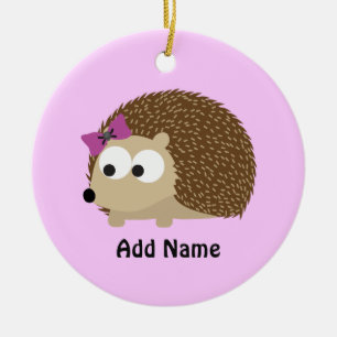 Cute Girl Hedgehog Ceramic Tree Decoration