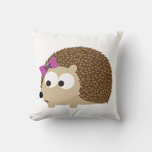 cute Girl hedgehog Cushion (Front)