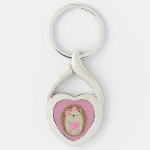 Cute Girl Hedgehog Key Ring
