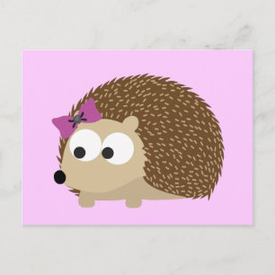 Cute Girl Hedgehog Postcard
