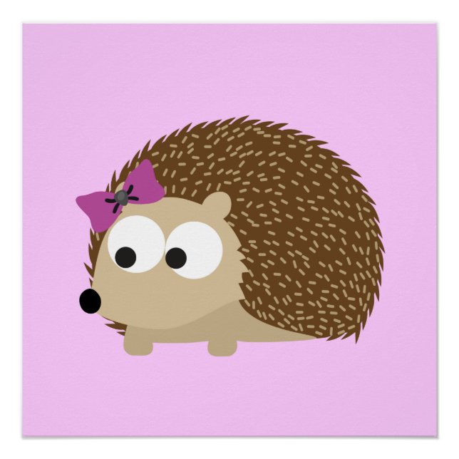 Cute Girl Hedgehog Poster (Front)