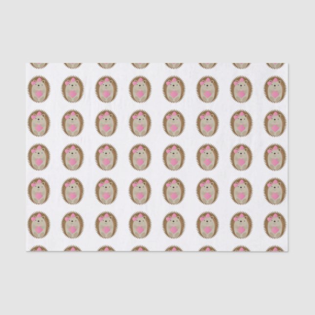 Cute Girl Hedgehog Tissue Paper (Front)